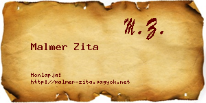 Malmer Zita névjegykártya